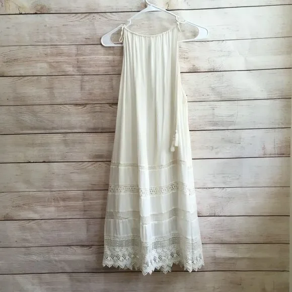 ALICE + OLIVIA DANNA DRESS WITH TIE SHOULDERS AND COTTON CROCHET DETAILS - Picture 6 of 8